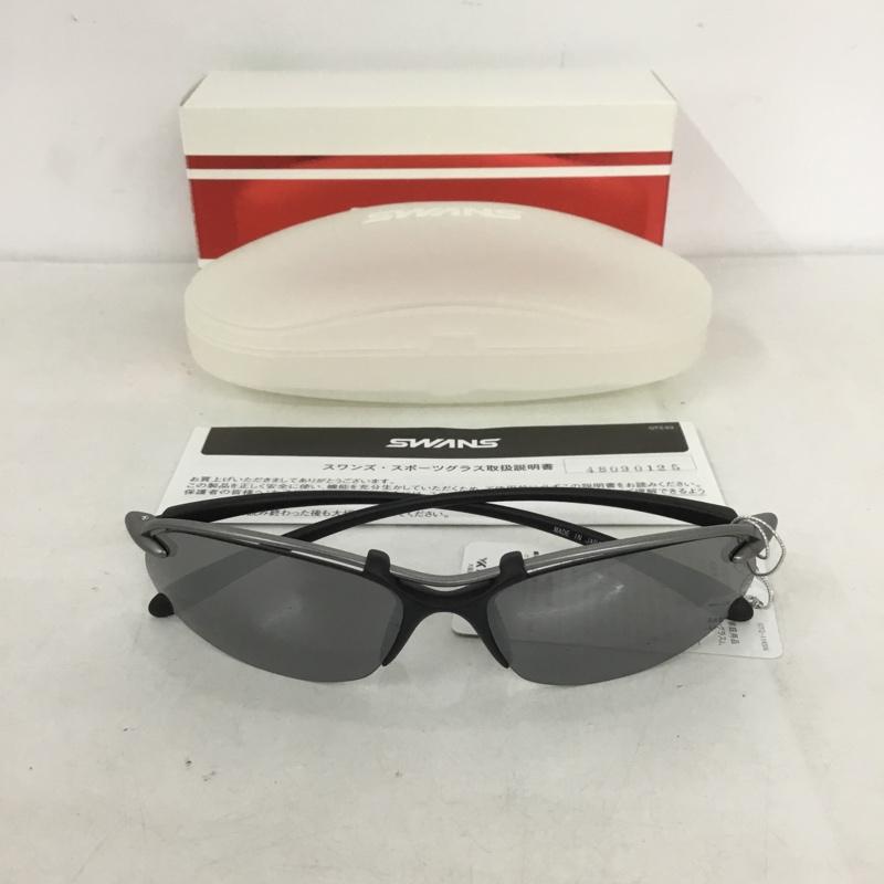 スワンズ Swans めがね・サングラス サングラス SA-505 エアレス−ウェイブ 箱有 ロゴ、文字 黒 / ブラック / X 銀 / シルバー /  メンズ USED 古着 中古 10140841