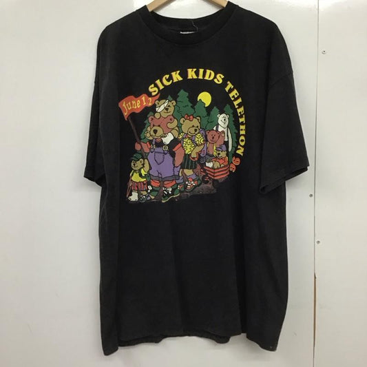 古着 USED Tシャツ 半袖 半袖カットソー プリントTシャツ クルーネックカットソー 古着 XL プリント ダークグレー / ダークグレー /  メンズ USED 古着 中古 10148812
