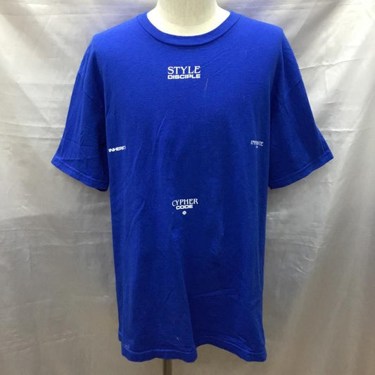 古着 USED Tシャツ 半袖 Cypher code クルーネック L ロゴ、文字 青 / ブルー /  メンズ USED 古着 中古 10117191