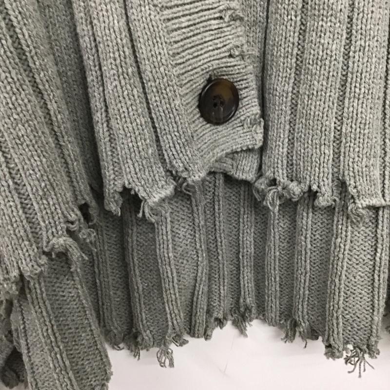 スライ SLY カーディガン 長袖 030EAP70-1240 CRUSHED CROP C／D FREE 無地 灰 / グレー /  レディース USED 古着 中古 10140465