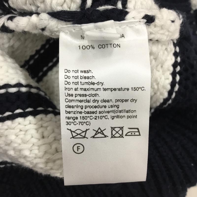 アダムエロペ ADAM ET ROPE  ニット、セーター 長袖 長袖ニットカットソー ニット セーター クルーネックニット M ボーダー柄 白 / ホワイト / X 紺 / ネイビー /  メンズ USED 古着 中古 10113357