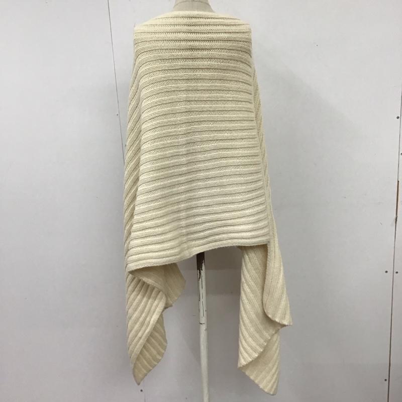 ザラ ZARA ニット、セーター 七分袖 6873 108 712 アシンメトリー ポンチョ M 無地 アイボリー / アイボリー /  レディース USED 古着 中古 10119631