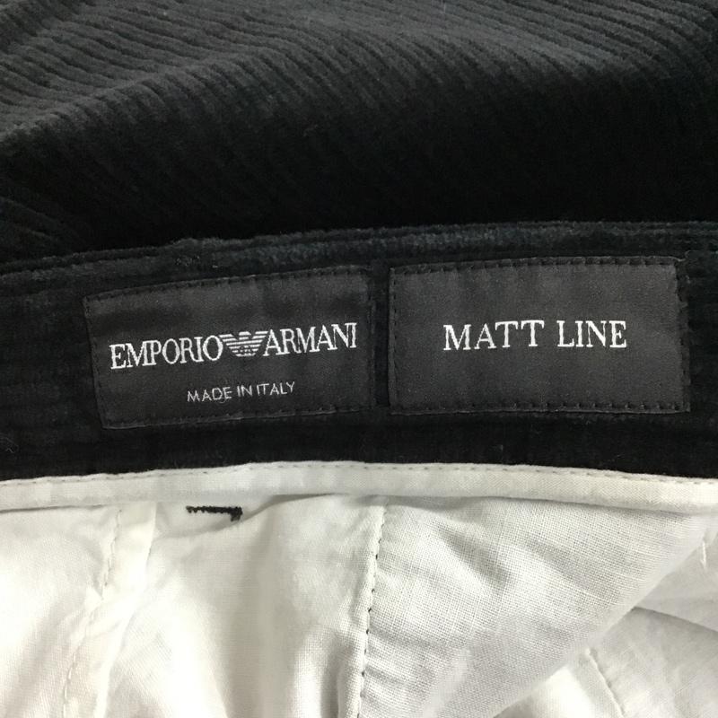エンポリオアルマーニ EMPORIO ARMANI パンツ スラックス ワイドパンツ コーデュロイパンツ カジュアルパンツ スラックス 48 無地 黒 / ブラック /  メンズ USED 古着 中古 10105572