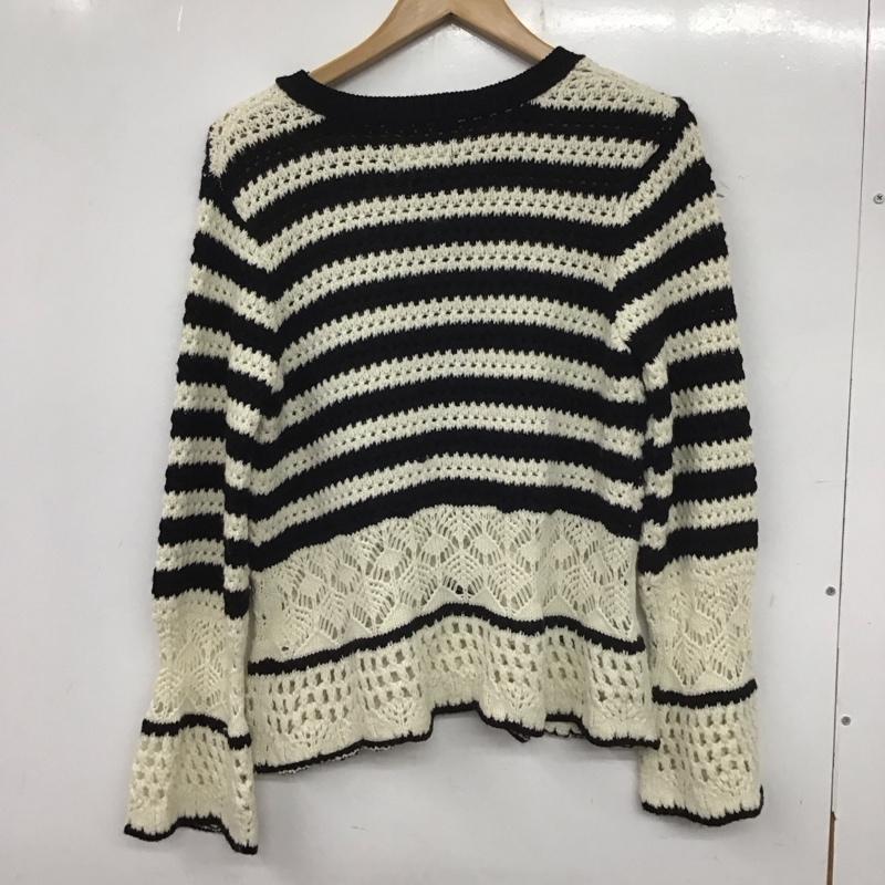 ザラ ZARA カーディガン 長袖 160cm ボーダー柄 白 / ホワイト / X 黒 / ブラック /  ガールズ USED 古着 中古 10139985