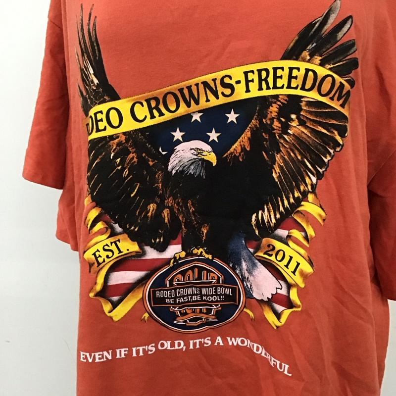 アールシーダブリュービー RCWB Tシャツ 半袖 420BAH90-1170 RODEO CROWNS WIDE BOWL イーグルフリルTシャツ FREE プリント 赤 / レッド /  レディース USED 古着 中古 10118794