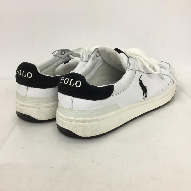 ポロバイラルフローレン Polo by RALPH LAUREN スニーカー スニーカー 13297 ローカット UK6.5 US：7.5 ロゴ、文字 白 / ホワイト / X 黒 / ブラック /  メンズ USED 古着 中古 10136295