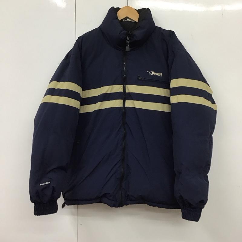 ベアー Bear USA ジャケット、上着 ジャンパー、ブルゾン ジップアップジャケット ダウンジャケット アウター リバーシブル L ロゴ、文字 黒 / ブラック /  メンズ USED 古着 中古 10132551