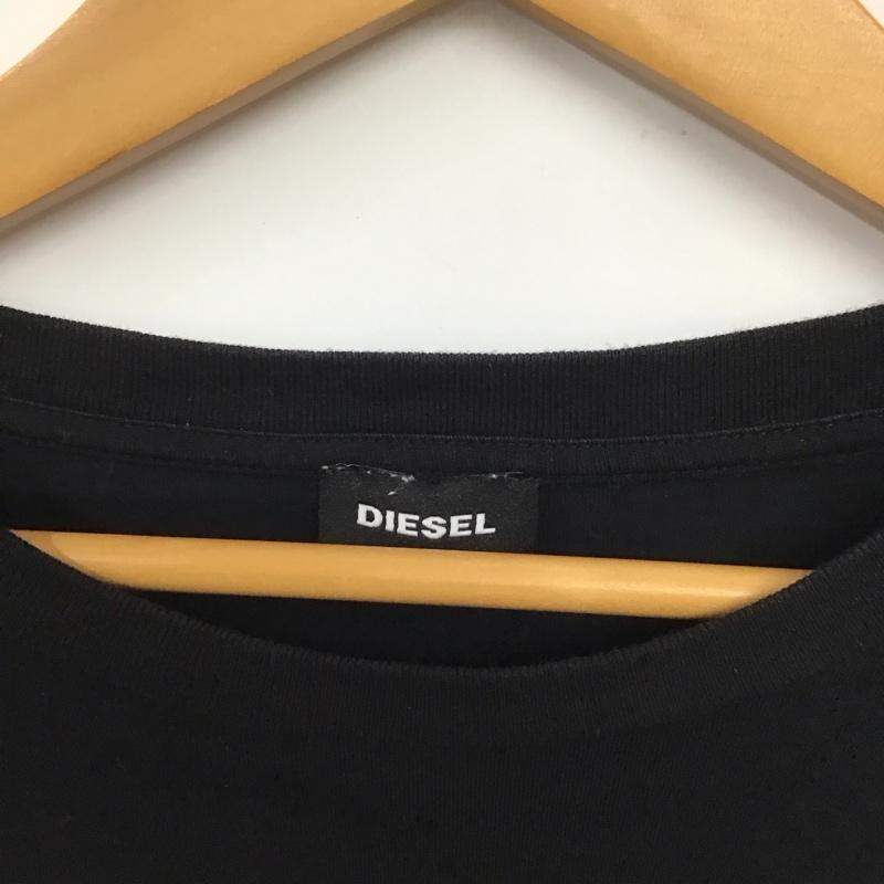 ディーゼル DIESEL カットソー 長袖 長袖カットソー プリントカットソー クルーネック L プリント 黒 / ブラック /  メンズ USED 古着 中古 10132370