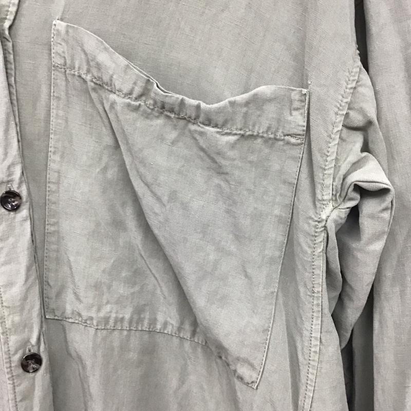 ザラ ZARA ワンピース ロングスカート 4043 053 500 シャツワンピース スキッパーワンピース 長袖 M 無地 カーキ / カーキ /  レディース USED 古着 中古 10138649