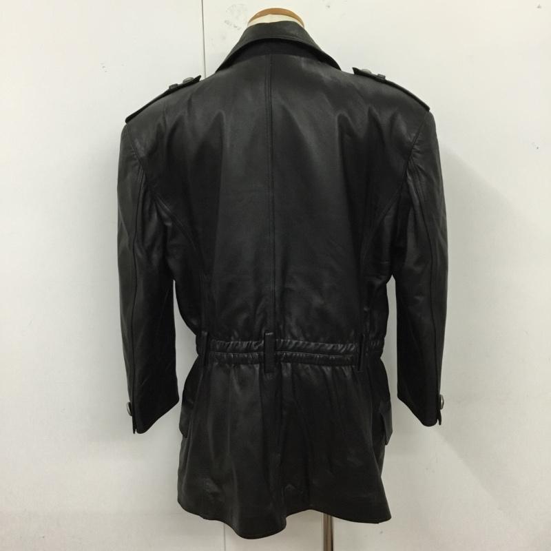 ジャンニヴェルサーチ GIANNI VERSACE ジャケット、上着 ジャケット、ブレザー ロングレザージャケット アウター カジュアルジャケット 無地 黒 / ブラック /  メンズ USED 古着 中古 10120779