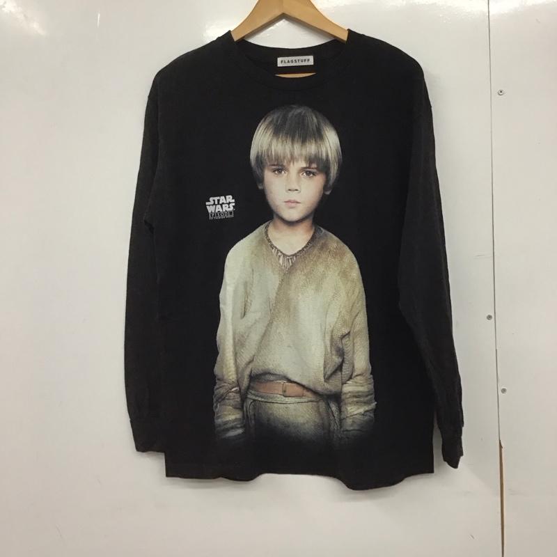 フラグスタフ FLAGSTUFF カットソー 長袖 長袖カットソー プリントカットソー クルーネック プリント 黒 / ブラック /  メンズ USED 古着 中古 10146648