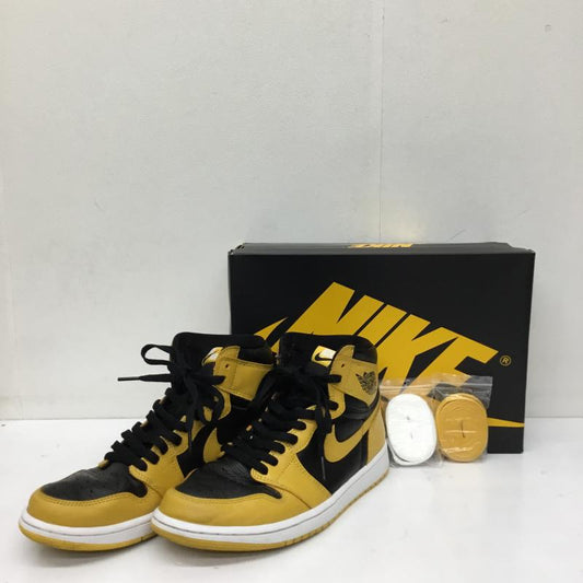 ナイキ NIKE スニーカー スニーカー 555088-701 Air Jordan 1 High OG Pollen 27.0cm ロゴ、文字 黒 / ブラック / X 黄 / イエロー /  メンズ USED 古着 中古 10142847
