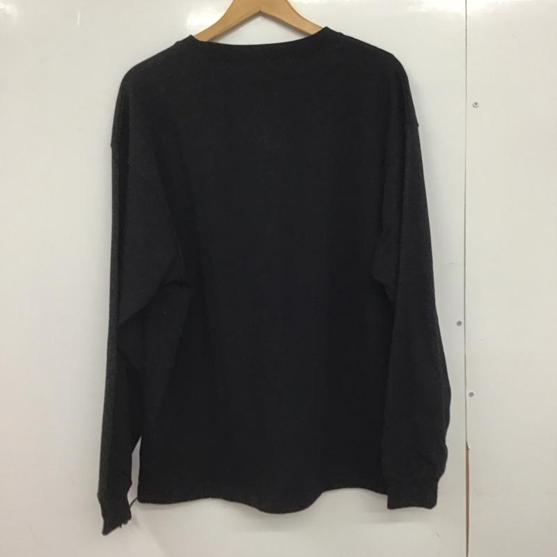ヘルスニット Healthknit カットソー 長袖 長袖カットソー プリントカットソー クルーネック L 無地 黒 / ブラック /  メンズ USED 古着 中古 10146707