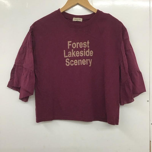 サマンサモスモス Samansa Mos2 Tシャツ 半袖 FREE プリント X ロゴ、文字 紫 / パープル /  レディース USED 古着 中古 10134273