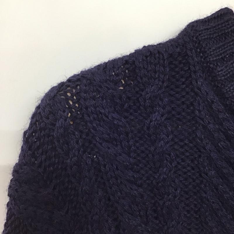 ガンジー ウーレンズ GUERNSEY WOOLLENS ニット、セーター 長袖 長袖ニットカットソー クルーネック セーター M 総柄 白 / ホワイト / X 紺 / ネイビー /  メンズ USED 古着 中古 10141474