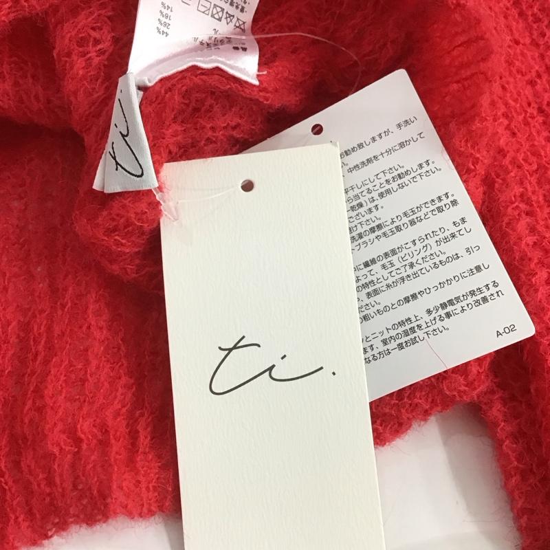 ティティベイト titivate ニット、セーター 長袖 xp4109 長袖ニットカットソー シースルーニットカットソー FREE 無地 赤 / レッド /  レディース USED 古着 中古 10142482