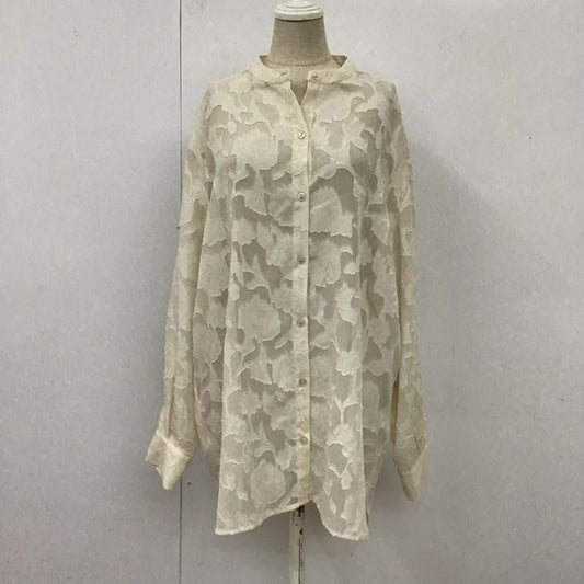フレームス レイカズン frames RAY CASSIN シャツ、ブラウス 長袖 バンドカラー シアー FREE 花柄 アイボリー / アイボリー /  レディース USED 古着 中古 10117227