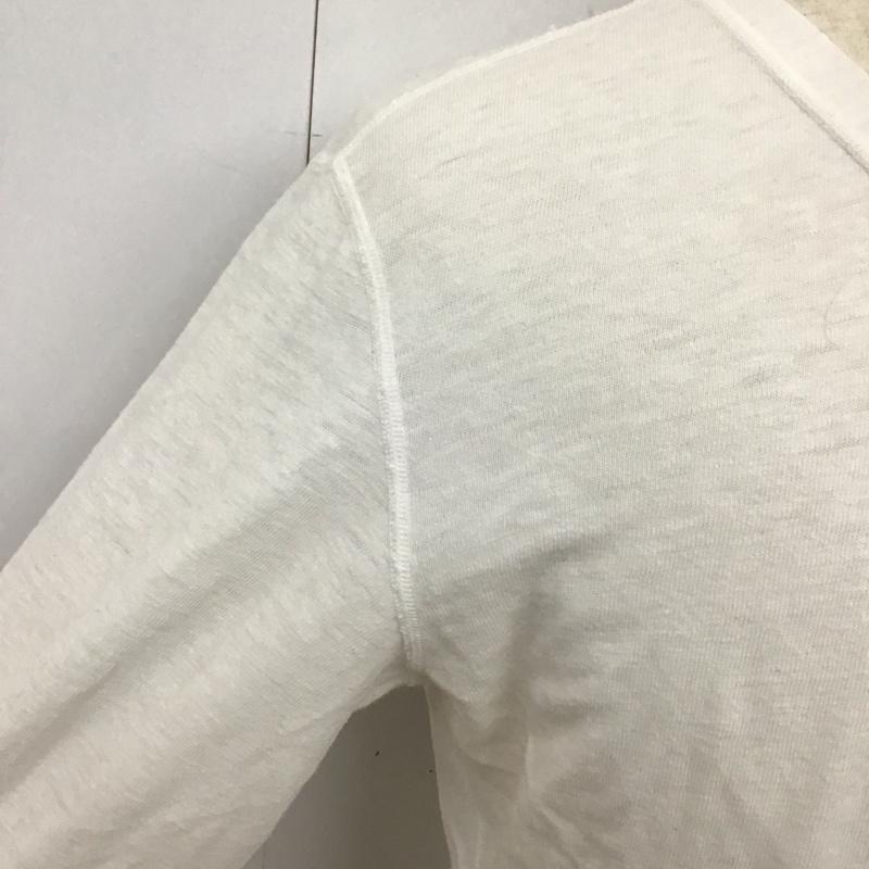 ハリウッドランチマーケット HOLLYWOOD RANCH MARKET カットソー 長袖 長袖カットソー クルーネックカットソー ロングスリーブカットソー プリントTシャツ L 無地 白 / ホワイト /  メンズ USED 古着 中古 10119006