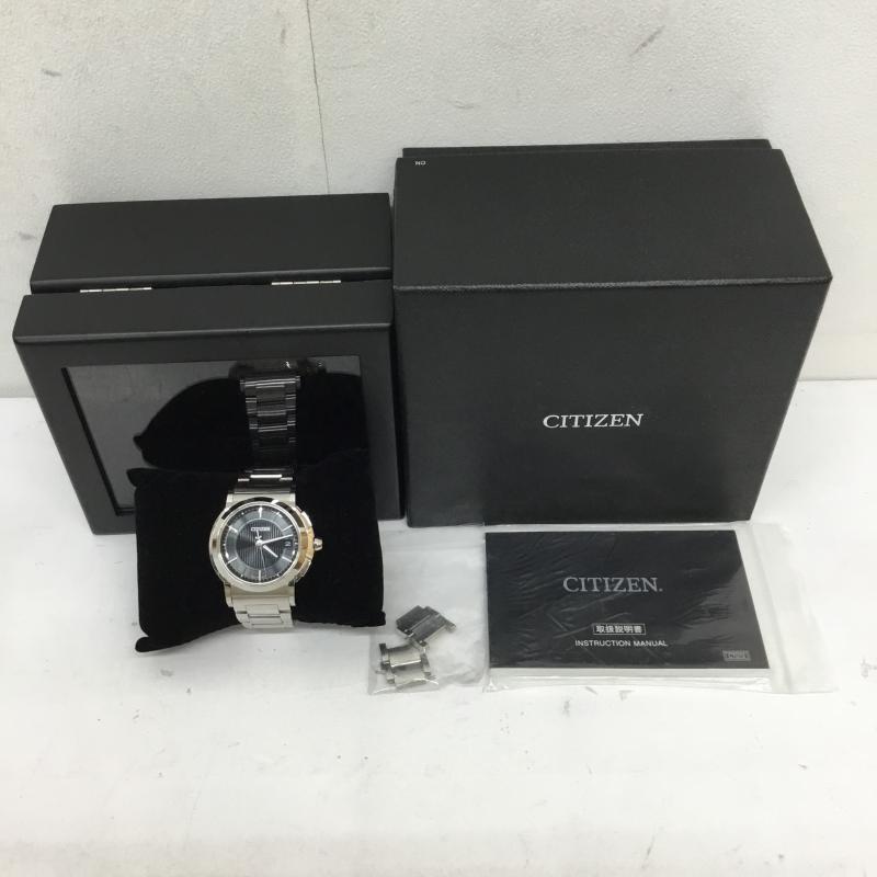 シチズン CITIZEN 腕時計 アナログ（自動巻き） H11A-T017304　ソーラー式 ロゴ、文字 銀 / シルバー /  メンズ USED 古着 中古 10149985