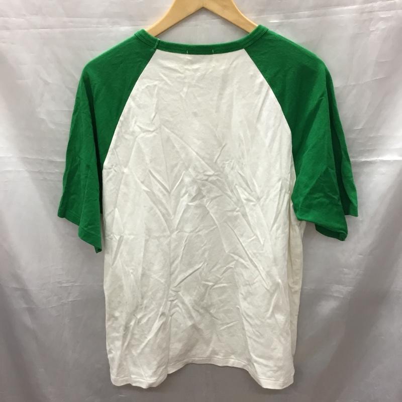 フリークスストア FREAK S STORE Tシャツ 半袖 222-32192 TOWNCRAFT ラグランT 五分袖 オーバーサイズ FREE ワンポイント 緑 / グリーン / X 白 / ホワイト /  レディース USED 古着 中古 10117773