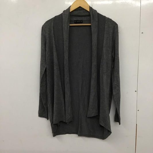 ザラ ZARA カーディガン 長袖 L 無地 チャコールグレー / チャコールグレー /  レディース USED 古着 中古 10138156