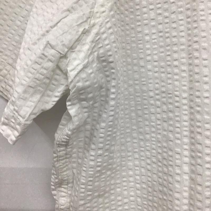 ランズエンド LANDS END シャツ、ブラウス 半袖 半袖シャツ 白シャツ ボタンダウンシャツ L ストライプ 白 / ホワイト /  メンズ USED 古着 中古 10135489