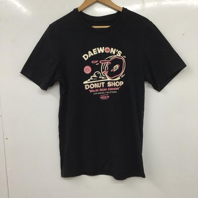 アディダス adidas Tシャツ 半袖 半袖カットソー プリントTシャツ クルーネックカットソー M プリント 黒 / ブラック /  メンズ USED 古着 中古 10135848