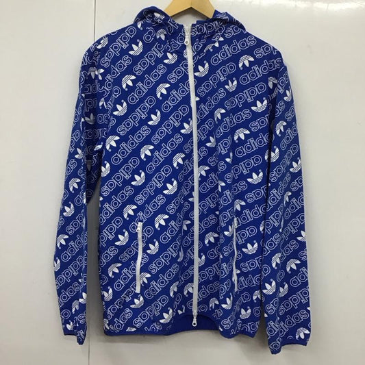 アディダス adidas ジャケット、上着 ジャンパー、ブルゾン ce1550 ウィンドブレーカー ジップアップジャケットアウター プリント 青 / ブルー /  メンズ USED 古着 中古 10130982