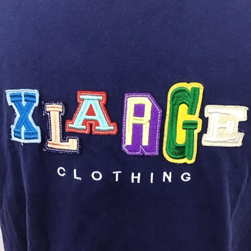 エクストララージ XLARGE Tシャツ 半袖 半袖カットソー プリントTシャツ クルーネックカットソー XL ロゴ、文字 紺 / ネイビー /  メンズ USED 古着 中古 10126632