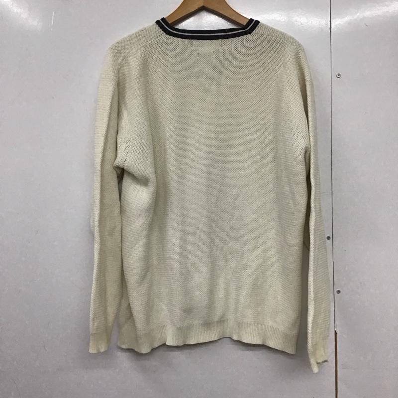 ポロバイラルフローレン Polo by RALPH LAUREN ニット、セーター 長袖 長袖ニットカットソー Vネック セーター L 無地 白 / ホワイト /  メンズ USED 古着 中古 10141642