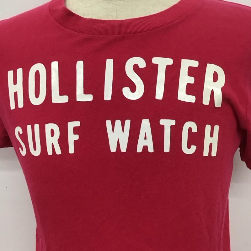 ホリスター Hollister Tシャツ 半袖 クルーネック プリント S ロゴ、文字 マゼンタ / マゼンタ /  メンズ USED 古着 中古 10106950