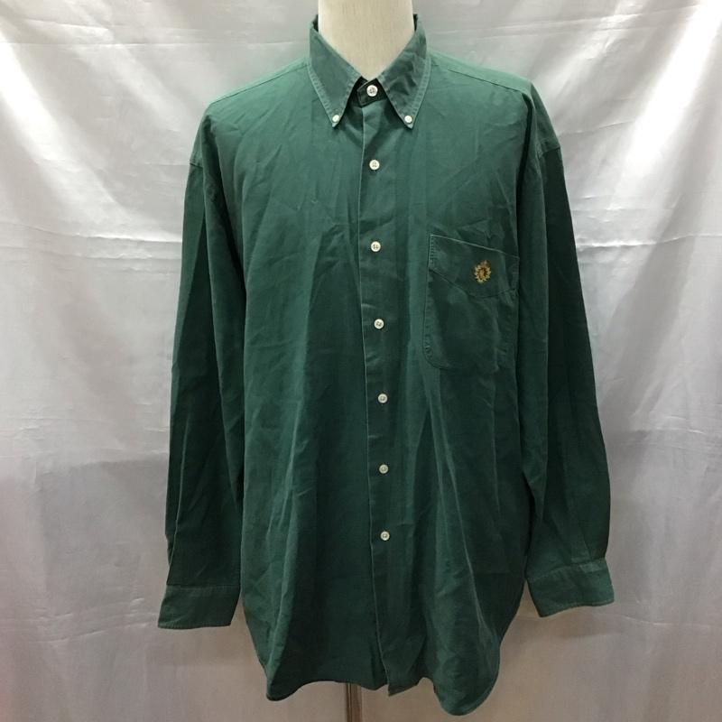 ラルフローレン RALPHLAUREN シャツ、ブラウス 長袖 長袖シャツ カラーシャツ ポケットシャツ 長袖カットソー 80S 緑タグ L ロゴ、文字 緑 / グリーン /  メンズ USED 古着 中古 10117447