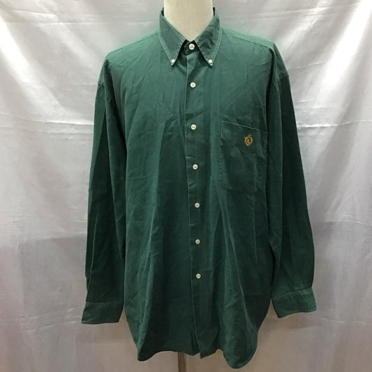 ラルフローレン RALPHLAUREN シャツ、ブラウス 長袖 長袖シャツ カラーシャツ ポケットシャツ 長袖カットソー 80S 緑タグ L ロゴ、文字 緑 / グリーン /  メンズ USED 古着 中古 10117447