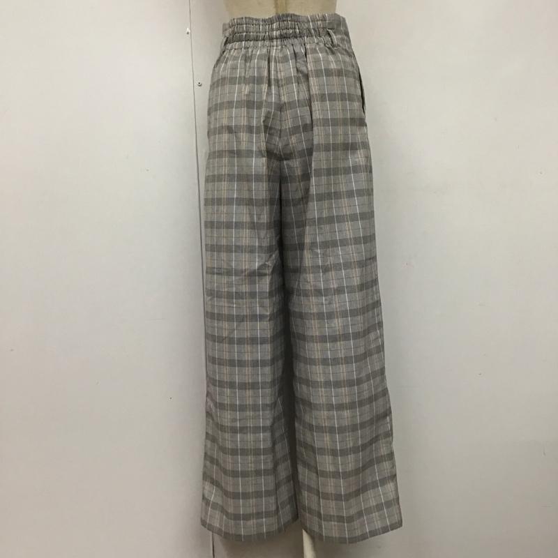 ビス ViS ボトムス ボトムス BVS-38070-B ワイドパンツ タック入り M チェック 白 / ホワイト / X 黒 / ブラック / X 橙 / オレンジ /  レディース USED 古着 中古 10122665