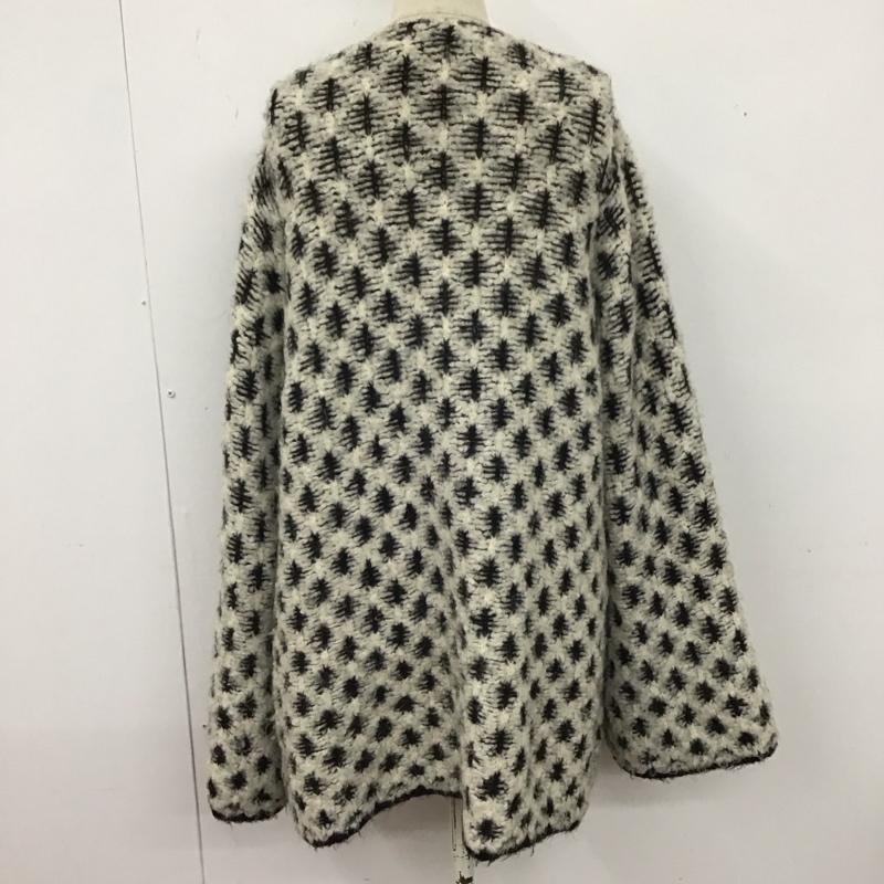 アルマーニジーンズ ARMANI JEANS カーディガン 長袖 ロング丈 ニットワンピース 36  白 / ホワイト / X 黒 / ブラック /  レディース USED 古着 中古 10122640