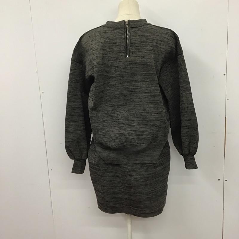 ミスティック mystic セットアップ セットアップ MYZ1012505A0001 メランジニットSETUP ミニスカート ショート丈ニット FREE 無地 黒 / ブラック / X 灰 / グレー /  レディース USED 古着 中古 10142301