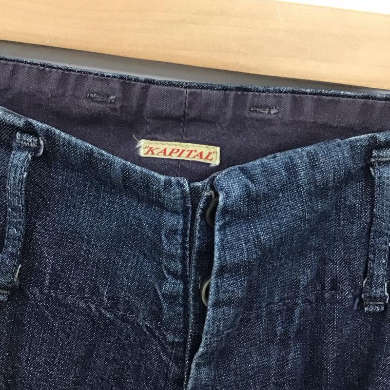 キャピタル KAPITAL パンツ デニム、ジーンズ ワイドパンツ ガウチョパンツ XS 無地 青 / ブルー /  レディース USED 古着 中古 10113664