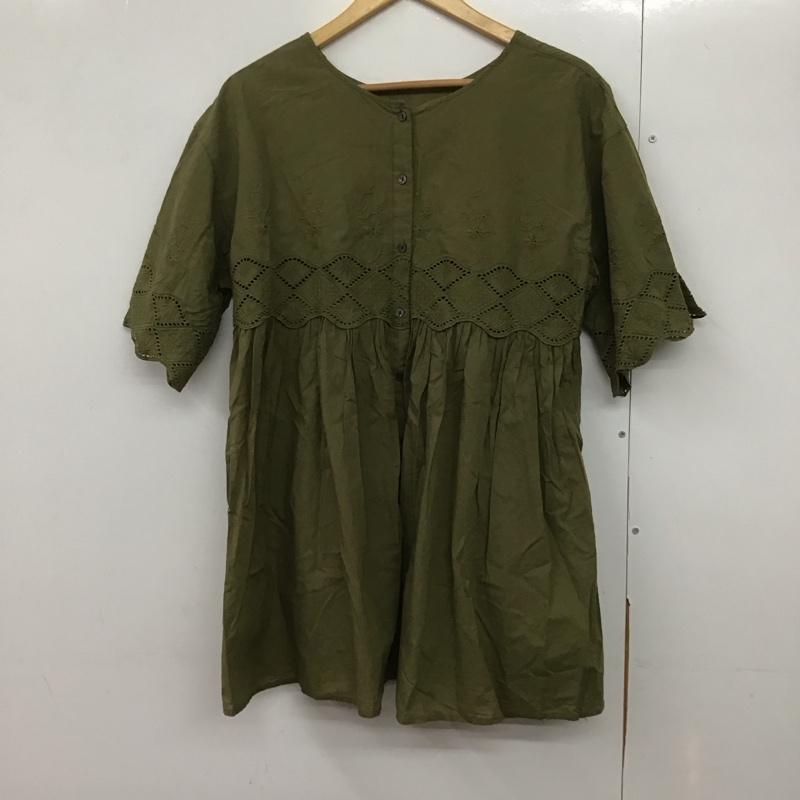 サマンサモスモス Samansa Mos2 チュニック 半袖 FREE 無地 カーキ / カーキ /  レディース USED 古着 中古 10144019