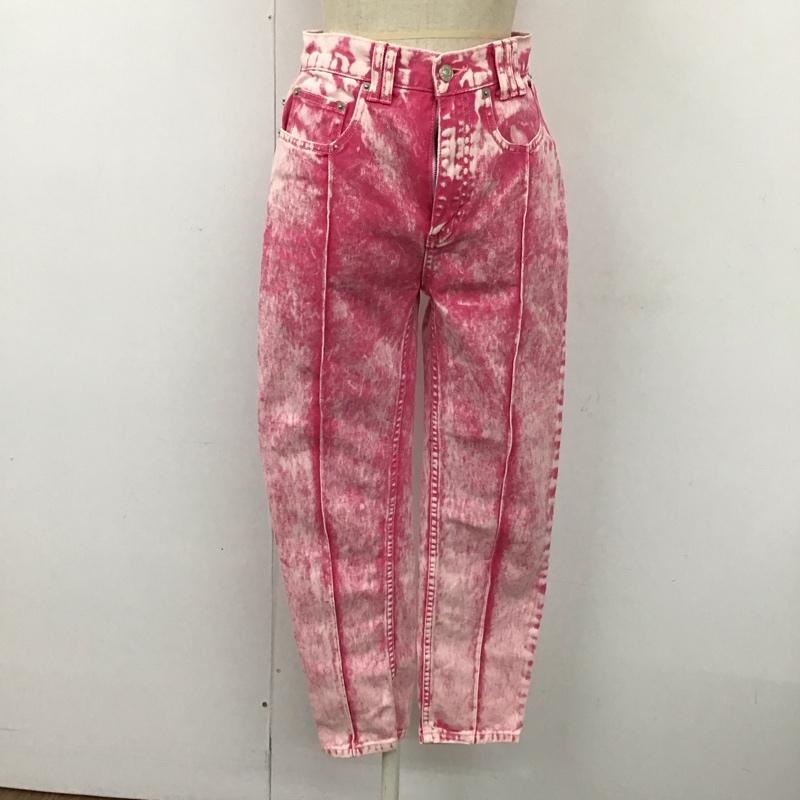 エックスガール X-girl パンツ デニム、ジーンズ 105201031009 BLEACHED テーパードパンツ ケミカルウォッシュジャケット 1 ロゴ、文字 桃 / ピンク /  レディース USED 古着 中古 10118810