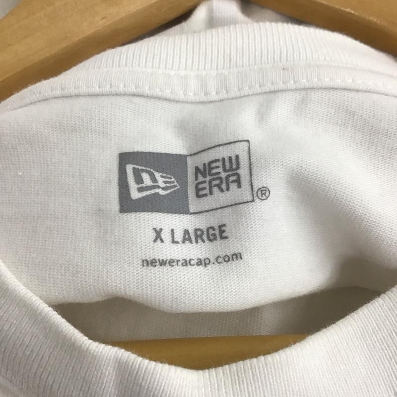 ニューエラ NEW ERA Tシャツ 長袖 長袖カットソー プリントTシャツ クルーネックカットソー XL ロゴ、文字 白 / ホワイト /  メンズ USED 古着 中古 10140525