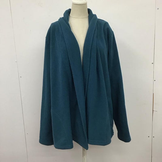 エルエルビーン L.L.Bean カーディガン 長袖 フリース L 無地 青 / ブルー /  レディース USED 古着 中古 10124047
