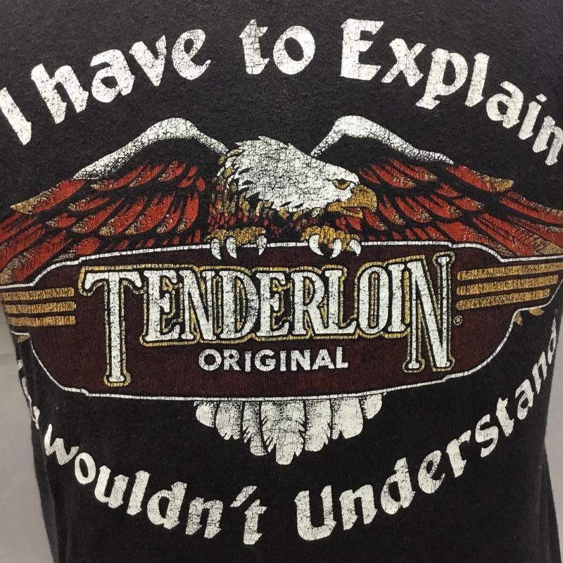 テンダーロイン TENDERLOIN Tシャツ 半袖 半袖カットソー プリントTシャツ クルーネックカットソー 古着 S プリント 黒 / ブラック /  メンズ USED 古着 中古 10106577