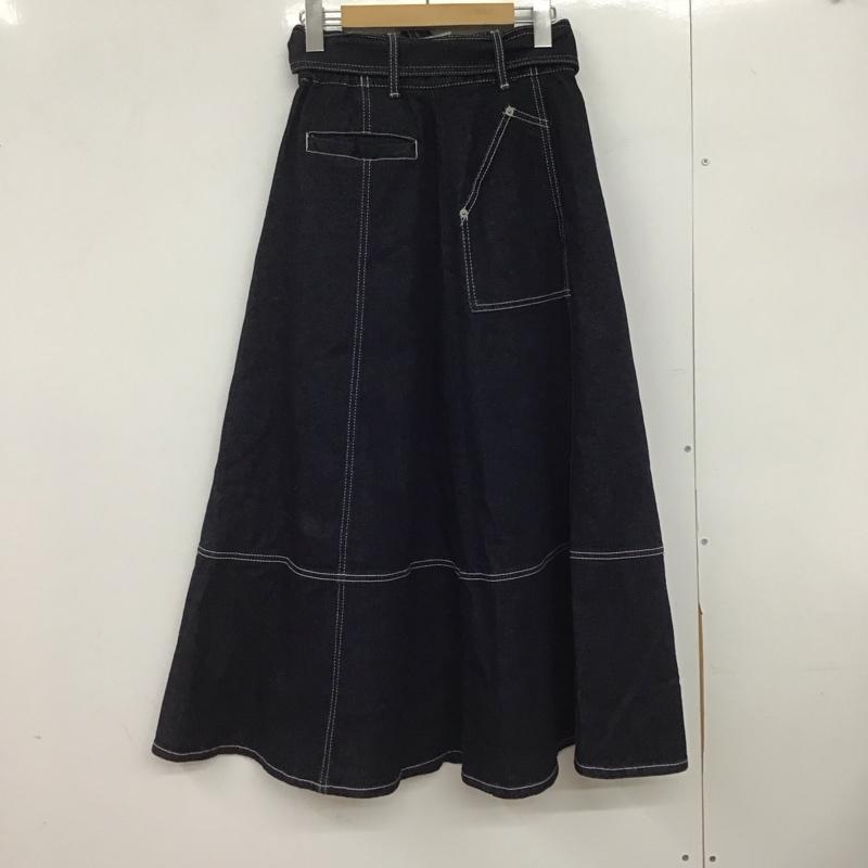 アズールバイマウジー AZUL BY MOUSSY スカート ロングスカート 250GST12-074B STITCH DENIM FLARE SKIRT S 無地 インディゴ / インディゴ /  レディース USED 古着 中古 10147035