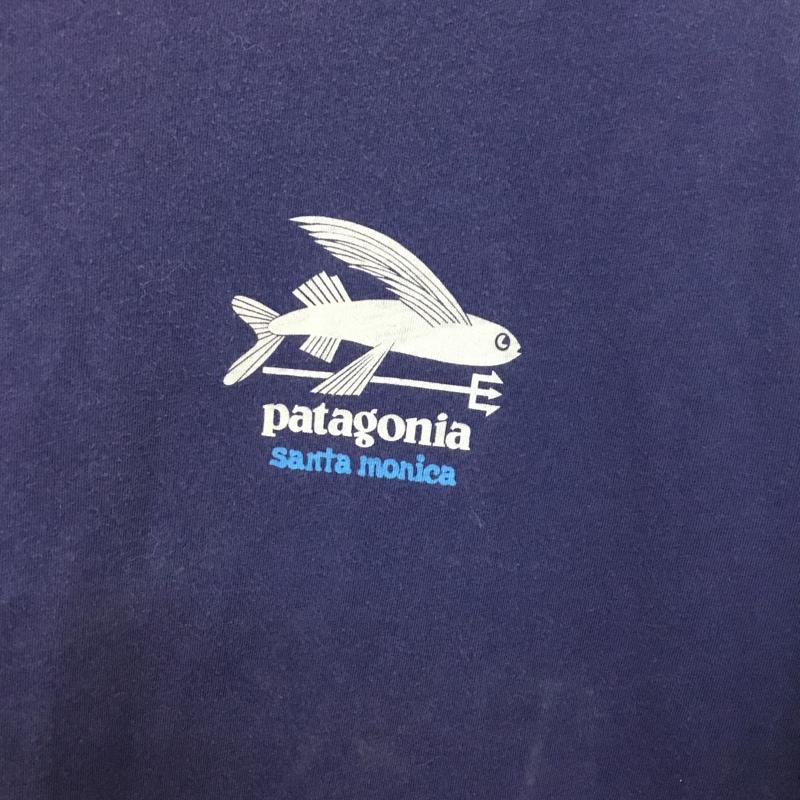 パタゴニア patagonia Tシャツ 半袖 半袖カットソー プリントTシャツ クルーネックカットソー L プリント 紺 / ネイビー /  メンズ USED 古着 中古 10150878