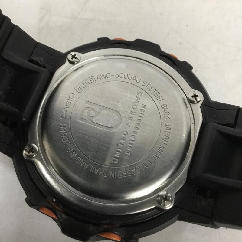 ジーショック G-SHOCK 腕時計 アナログ（クォーツ式） AWG-500UAJ ユナイテッドアローズ別注 タフソーラー ロゴ、文字 黒 / ブラック /  メンズ USED 古着 中古 10140615