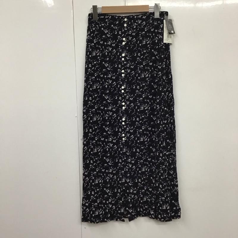 アズールバイマウジー AZUL BY MOUSSY スカート ロングスカート 250DSS31-064C PEDICEL BUTTON SKIRT M 総柄 黒 / ブラック /  レディース USED 古着 中古 10130821