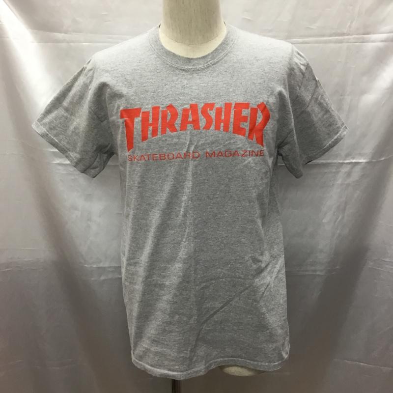 スラッシャー THRASHER Tシャツ 半袖 クルーネック M ロゴ、文字 灰 / グレー /  メンズ USED 古着 中古 10109621