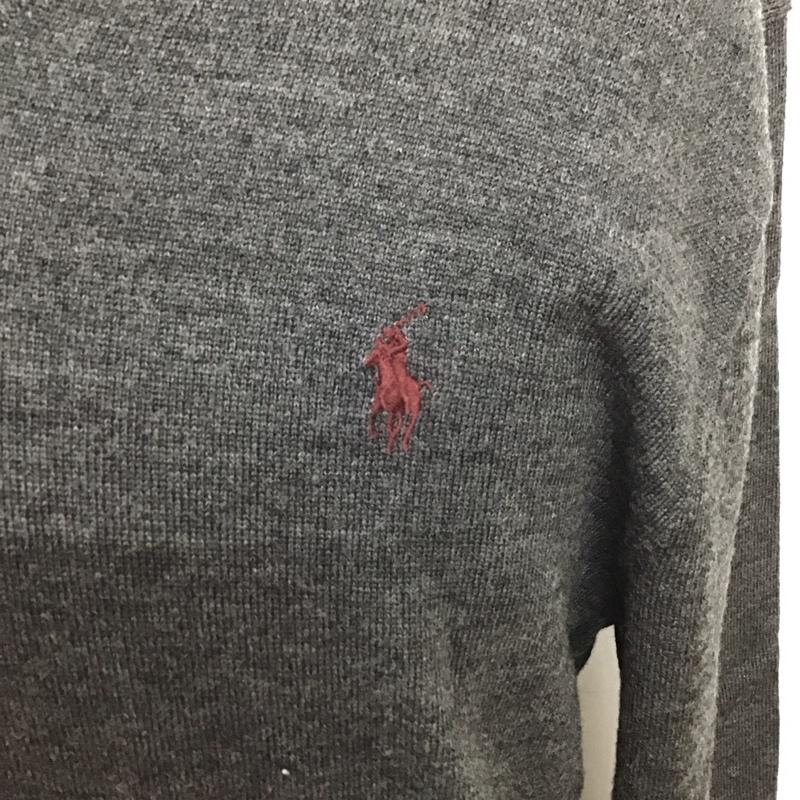 ポロラルフローレン POLO RALPH LAUREN ニット、セーター 長袖 Vネック M 無地 チャコールグレー / チャコールグレー /  メンズ USED 古着 中古 10128309