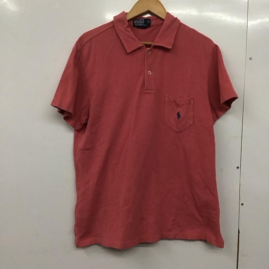 ポロバイラルフローレン Polo by RALPH LAUREN ポロシャツ 半袖 半袖ポロシャツ カラーシャツ 半袖カットソー L ロゴ、文字 桃 / ピンク /  メンズ USED 古着 中古 10145289
