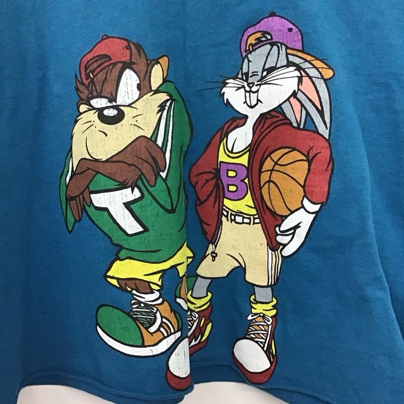 古着 USED Tシャツ 半袖 LOONEY TUNES ショート丈 リメイク LL キャラクター 青 / ブルー /  レディース USED 古着 中古 10147735